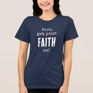 Mädchen, hol dir deinen Glauben! QR-Code Christlic Tri-Blend Shirt