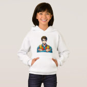 Mädchen Hoodie mit Manga-Sicherheitsfachmann (Vorne ganz)