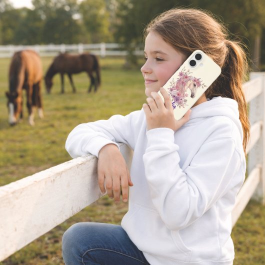 Mädchen Hübsche Ponys Pastell Blumen Pferd Case-Mate iPhone Hülle