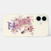 Mädchen Hübsche Ponys Pastell Blumen Pferd Case-Mate iPhone Hülle (Rückseite (Horizontal))