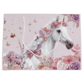 Mädchen Hübsche Ponys Pastell Blumen Pferd Große Geschenktüte (Vorderseite)