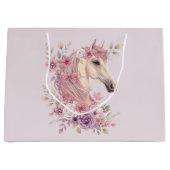 Mädchen Hübsche Ponys Pastell Blumen Pferd Große Geschenktüte (Vorderseite)