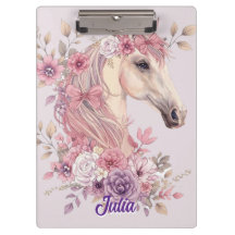 Mädchen Hübsche Ponys Pastell Blumen Pferd