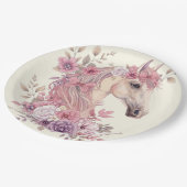 Mädchen Hübsche Ponys Pastell Blumen Pferd Pappteller (Schrägansicht)