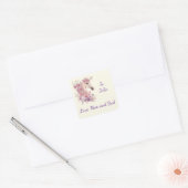 Mädchen Hübsche Ponys Pastell Blumen Pferd Quadratischer Aufkleber (Umschlag)