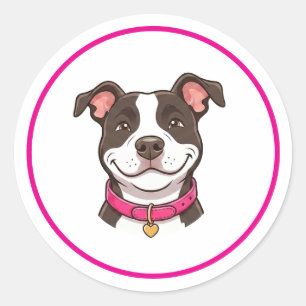 Mädchen Hund Pitbull Aufkleber