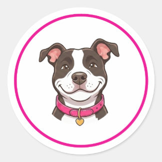 Mädchen Hund Pitbull Aufkleber