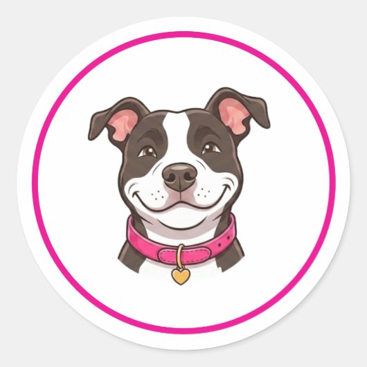 Mädchen Hund Pitbull Aufkleber (Vorderseite)