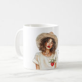 Mädchen Hut T Shirt Iss Gemüse  Kaffeetasse (Vorderseite Links)