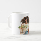 Mädchen Hut T Shirt Iss Gemüse Tasche Kaffeetasse (Vorderseite Links)