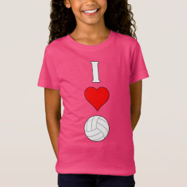 Mädchen I Liebe (Herz) Volleyball Grafik T - Shirt