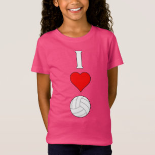 Mädchen I Liebe (Herz) Volleyball Grafik T - Shirt