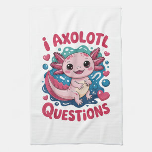 Mädchen Ich Axolotl Fragen Niedlich Lustig Geschirrtuch