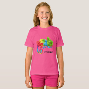 Mädchen Ich bin einzigartig Chamäleon T-Shirt - Le
