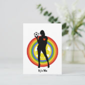 Mädchen, ich bin es, Fußballspieler und große Fans Postkarte (Stehend Vorderseite)