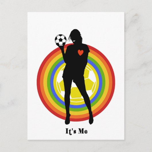 Mädchen, ich bin es, Fußballspieler und große Fans Postkarte (Vorderseite)