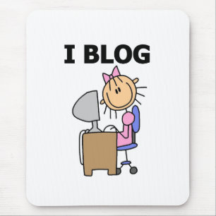 Mädchen ich blogge mousepad