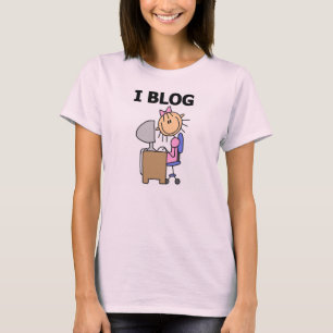Mädchen ich blogge T-Shirt