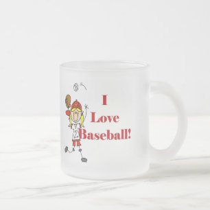 Mädchen Ich Liebe Baseball T-Shirts und Geschenke Mattglastasse