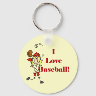 Mädchen Ich Liebe Baseball T-Shirts und Geschenke Schlüsselanhänger