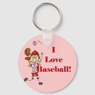 Mädchen Ich Liebe Baseball T-Shirts und Geschenke Schlüsselanhänger