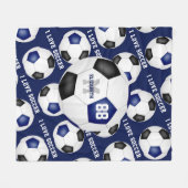 Mädchen Ich Liebe Fußball schwarz Fleecedecke (Vorderseite (Horizontal))