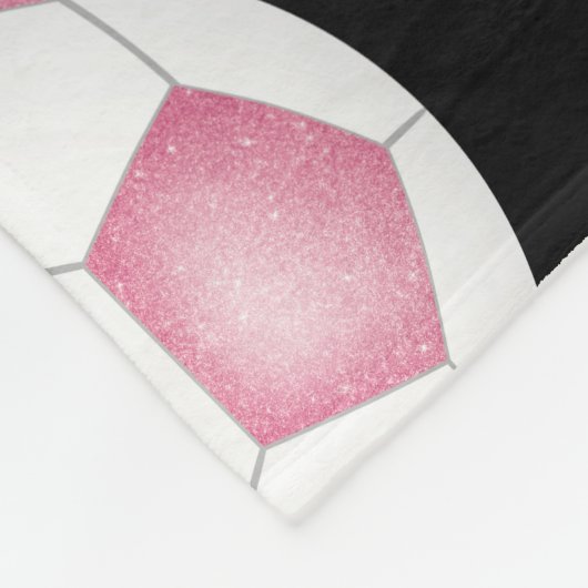Mädchen Ich Liebe Fußball-Text rosa Schwarz Fleecedecke (Ecke)