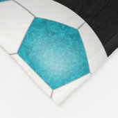 Mädchen Ich Liebe Fußball-Text türkis weiß Fleecedecke (Ecke)