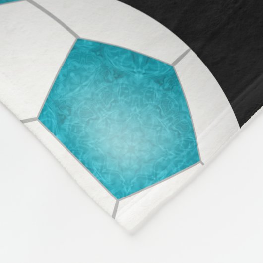 Mädchen Ich Liebe Fußball-Text türkis weiß Fleecedecke (Ecke)