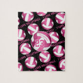 Mädchen Ich Liebe Volleyball hellrosa personalisie Puzzle (Vertikal)