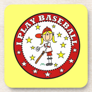 Mädchen Ich Spiele Baseball T-Shirts und Geschenke Getränkeuntersetzer