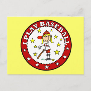 Mädchen Ich Spiele Baseball T-Shirts und Geschenke Postkarte