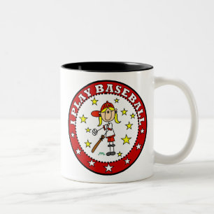 Mädchen Ich Spiele Baseball T-Shirts und Geschenke Zweifarbige Tasse