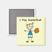 Mädchen Ich spiele Basketball-Tshirts und Geschenk Magnet (Vorderseite/Rückseite)