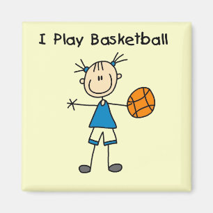 Mädchen Ich spiele Basketball-Tshirts und Geschenk Magnet