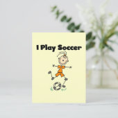 Mädchen Ich spiele Fußball-Tshirts und Geschenke Postkarte (Stehend Vorderseite)