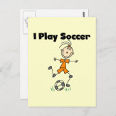 Mädchen Ich spiele Fußball-Tshirts und Geschenke Postkarte (Vorne/Hinten)