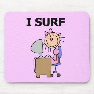 Mädchen ich surfe im Web T-Shirts und Geschenke Mousepad