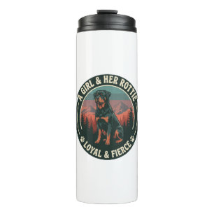 Mädchen Ihr Rottie Treuer Wilder Rottweiler Hund M Thermosbecher