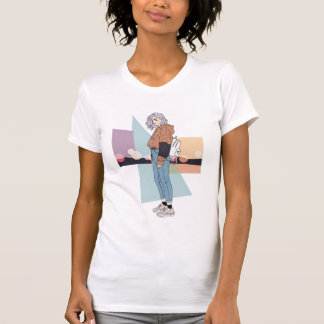 Mädchen-Illustration Ästhetik T-Shirt