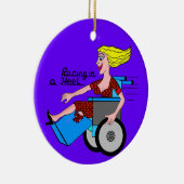 Mädchen im Absatz-Rollstuhl-Amputierten Keramik Ornament (Rechts)