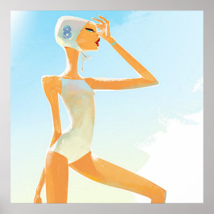 Mädchen im Anzug Poster