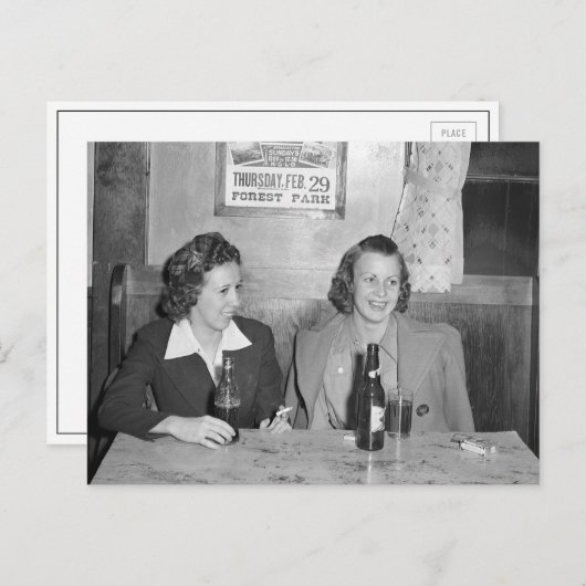 Mädchen im Bar, 1940 Postkarte (Vorne/Hinten)