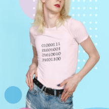Mädchen im Binary Code Tee Shirt