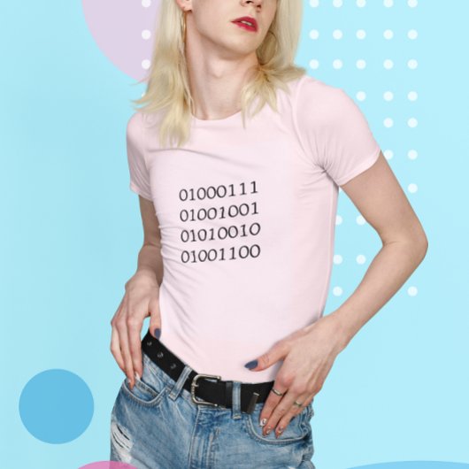 Mädchen im Binary Code Tee Shirt