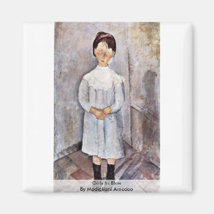 Mädchen im Blau durch Modigliani Amedeo Magnet