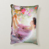 Mädchen im Blumengarten Dekokissen (Rückseite(Vertikal))