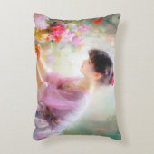 Mädchen im Blumengarten Dekokissen (Vorderseite(Vertikal))