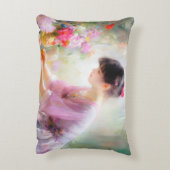 Mädchen im Blumengarten Dekokissen (Rückseite(Vertikal))