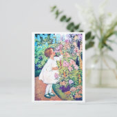 Mädchen im Blumengarten, Jessie Willcox Smith Postkarte (Stehend Vorderseite)